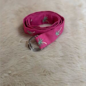 Talbots Fuchsia Belt with Palm Embroidery
